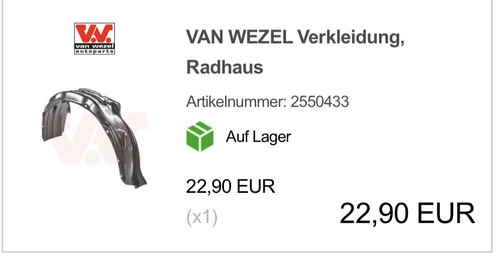 Van wezel 2550433 seitenwände - wezel,